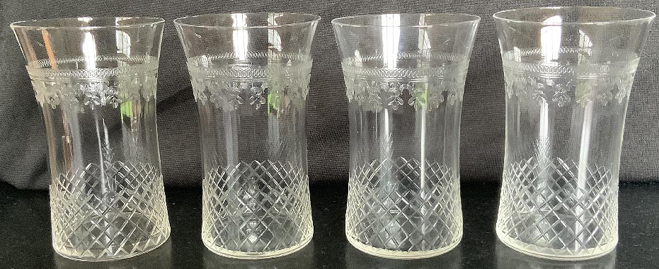 4 matching Edwardian glasses dating from the early 1900's